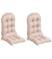 nalone 2 Pack Adirondack Cushion Rocking Chair Cushions High Back Adirondack Chair Cushion with Ties Patio Cushions for Outdoor Furniture (2 Pack, Blue)