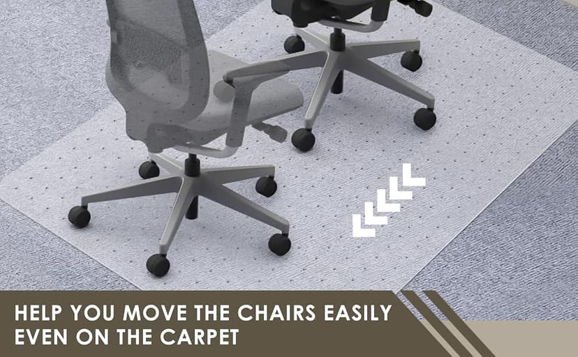 Azadx Chair Mat for Carpet 60"x 46" Large Office Chair Mat for Carpeted Floors, Carpet Protector Floor Mats on Low Pile Carpets Easy Glide Rolling Plastic Desk Computer Chairs Mats for Home