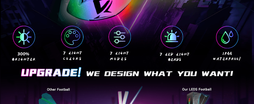 2025 Latest Light Up Football-Glow in The Dark Ball-Rechargeable-Vibration color change-Outdoor Sports Birthday&Summer Gifts for Boys 6-8 8-12 13+ Year Old-gift for teen boys age 8 9 10 11 12 13 14 15