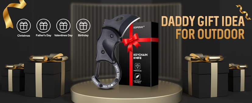 Gifts for Dad Fathers Day, Fathers Day Dad Gifts, EDC Box Cutter for Camping Hiking Fishing, Birthday Gift Ideas for Daddy, EDC Tool Gift from Daughter Son