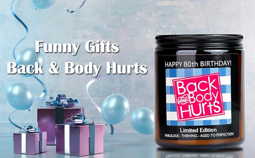 80th Birthday Gifts for Women, 80th Birthday Gifts for Men, Happy Decorations Scented Candles for Dad Mom Card Cake Topper Napkins Banner Balloons Party Best 80 Year Old Ideas