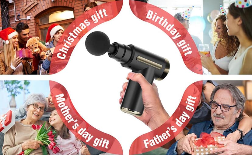 cotsoco Massage Gun Deep Tissue for Pain Relief with 4 Massage Heads & 6 Speeds, Electric Mini Handheld Body Massager for Any Pain Relief, Best Gifts for Men and Mom B0CP3K8G9X
