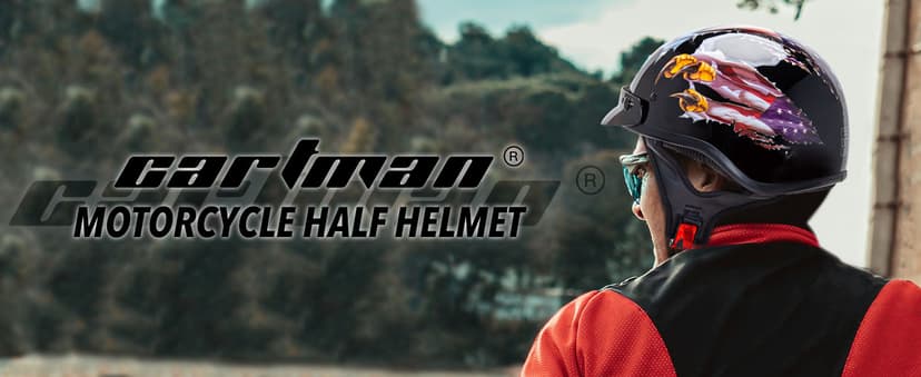 Cartman Cruiser Scooter Motorcycle Half Face Helmet, Patriotic Eagle USA Graphics, DOT Approved for Bike Scooter ATV UTV Chopper, Large