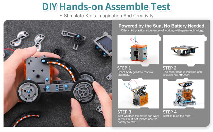 Lucky Doug Solar Power Kits Toys for Boys Ages 8-13, STEM Robot Kit Toys Gifts for Kids 8 9 10 11 12 13 Years, Educational Building Science Experiment Set Birthday for Kids Boys Girls