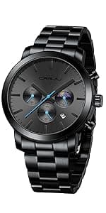 CRRJU Mens Stylish Casual Quartz Watches for Men Luxury Waterproof Calendar Chronograph Japan Movement Wristwatches