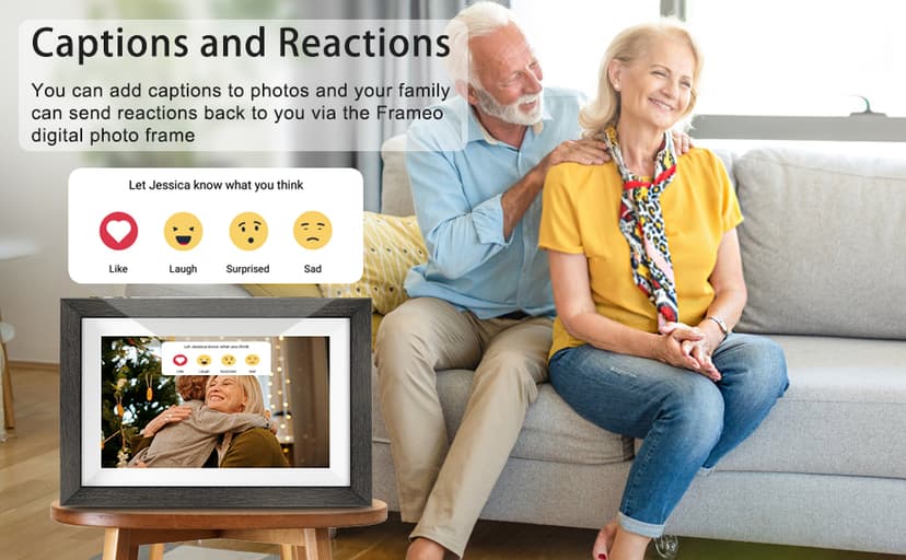 Frameo 10.1 inch Digital Picture Frame WiFi Smart Digital Photo Frame Wood IPS HD 1280 * 800 1080P Touch Screen Auto-Rotate Easy Setup to use Free Share Photos and Videos Gift for mon Father Women