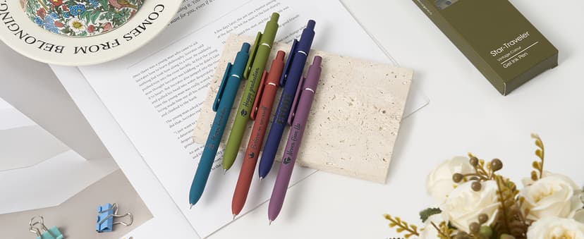 ENOMY Personalized Ballpoint Pens with Logo/Name/Text, Black Ink Custom Engraved Pen in Bulk, Ideal for Christmas Gifts, Birthday Presents, College, Offices & Businesses