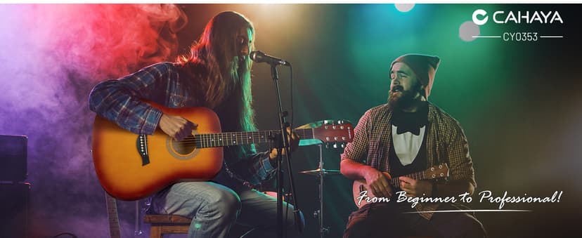 CAHAYA Acoustic Guitar For Beginner 41-inch - Full Size Wood Guitar Kit for Kids and Adults with Guitar bag Brass strings Capo String Pick and Clean Cloth for Gift CY0353