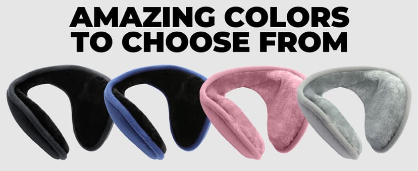 Tough Headwear Tough Headwear Warm Winter Ear Muffs For Men Women, Earmuffs Behind the Head, Fleece Ear Warmers, Ear Covers for Cold Weather