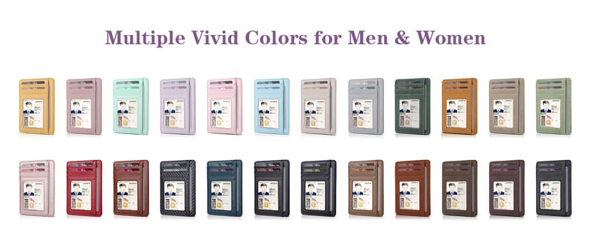 Teskyer Slim Wallet for Men, Minimalist Front Pocket RFID Blocking Leather Wallet Credit Card Holder for Men & Women