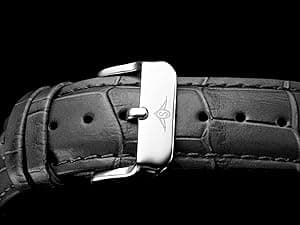 Stuhrling Original Men’s 40 mm Ultra-Slim Black Dial Dress Watch with Calfskin Leather Strap, Date Display – Minimalist Analog Wristwatch