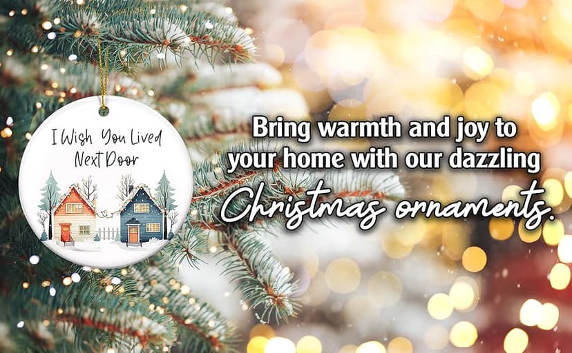 Friend Gifts for Women Friendship, Christmas Ornament - Christmas, Birthday Gifts for Women, Long Distance Friends, BFF, Work Besties Gift Ideas - Christmas Tree Decoration Ceramic Ornament