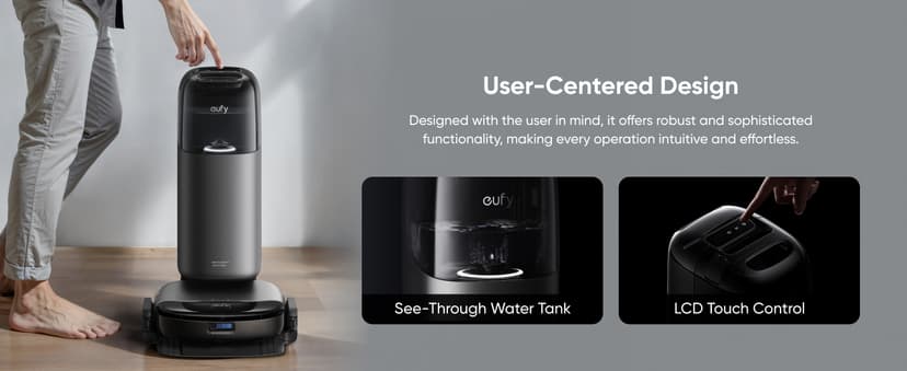 eufy Robot Vacuum Omni S1 Pro, HydroJet System with Roller Mop, Robot Vacuum and Mop Combos, Eco-Clean Ozone, Incrediable Suction, Obstacle Avoidance, Auto Mop Washing & Drying, Self-Emptying