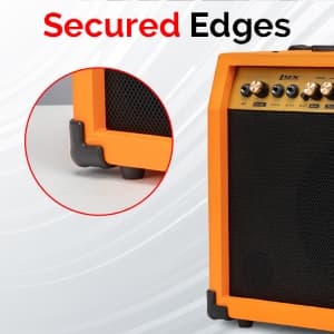 LyxPro 40 Watt Electric Guitar Amplifier | Solid State Studio Amp with 8” 4-Ohm Speaker, Custom EQ Controls, Drive, Delay, ¼” Passive/Active/Microphone Inputs, Aux in & Headphone Jack - Sunburst