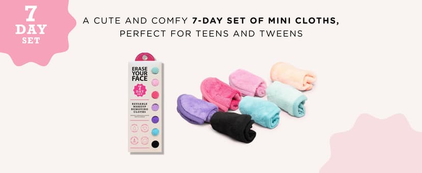 ERASE YOUR FACE Reusable Makeup Remover Cloths - Microfiber Face Towels to Cleanse & Remove Makeup - Water Activated for Sensitive Skin - Multi-Color (4 Count)
