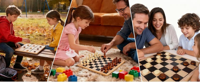 Glintoper 5-in-1 Wooden Board Game with 2 Reversible Boards for Chess, Checkers, Chinese Checkers, Snakes and Ladders, Tic Tac Toe, Tabletop Combo Classic Portable Board Games for Kids to Adult