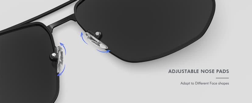 LUENX Aviator Sunglasses for Men Square Polarized Polygon Lens - UV 400 Protection with Accessories 61MM Driving Outdoor