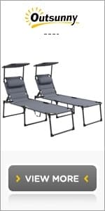 Outsunny Tanning Chair with Face Hole, Side Table, 5-Position Reclining Folding Chaise Lounge Chair Outdoor Lounger Recliner, Carry Straps for Beach Pool Camp, Oxford Fabric, Blue and White