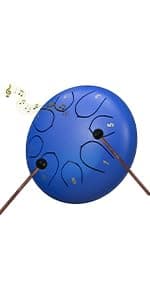 Rain Drum for Outside Garden, 6 Inches 8 Notes Steel Tongue Chakra Drums, Waterproof Meditation Rain Chime, Musical Instruments for Adult Gift with Bag, Music Book, Drum Mallets (Green) B0D9QJNPJ3