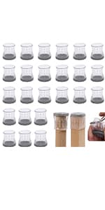 1" Nail on Furniture Sliders (24 Pack) - Furnigear Heavy Duty PTFE (Teflon) Chair Sliders Glides Wooden Furniture Movers Move Your Furniture Easily & Safety - Best Chair Leg Floor Protectors