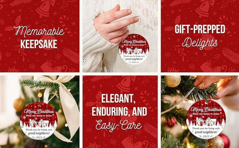 ZAGKOO Neighbor Christmas Ornaments 2025 - Best Christmas Neighbors Gift Ideas, Great Gifts for Next Door Neighbor - Friendship Gifts for Neighbors, Women, Men - Ceramic Keepsake 2025