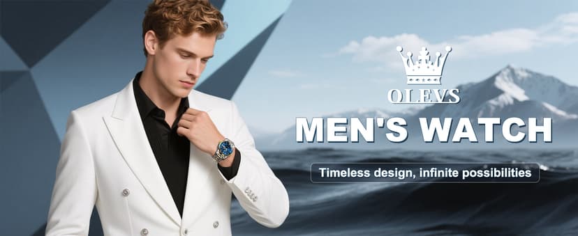 OLEVS Men's Stainless Steel Watch, Large Face Roman Numerals Diamond Accented Three-Hand Analog Quartz Watches for Men, Easy to Read Day Date Waterproof Luminous Mens Wristwatch