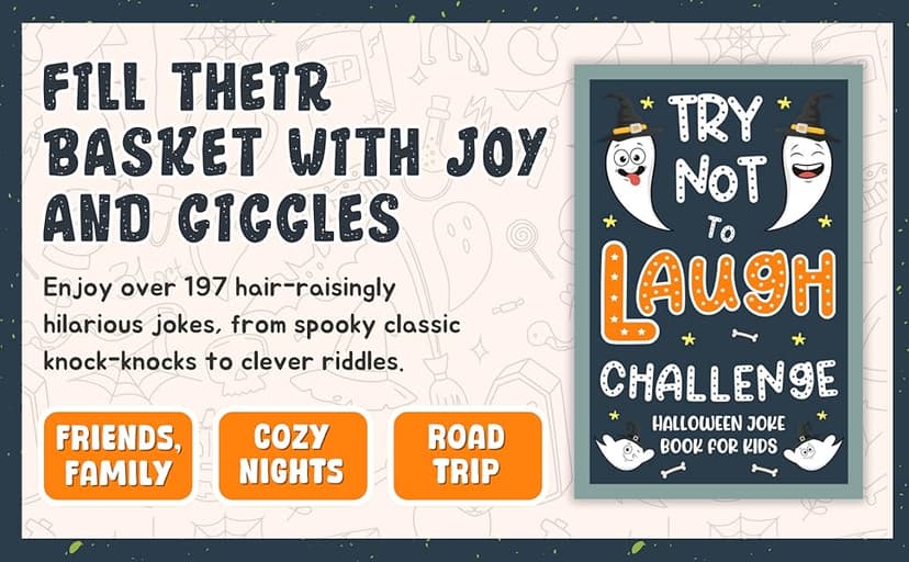 Kids Halloween Gifts: Halloween Joke Book For Kids: 200 Clean, Family-friendly Jokes Halloween Present For Boys, Girls 5-7, 6-8 (Halloween Gifts For Teens 8-12)