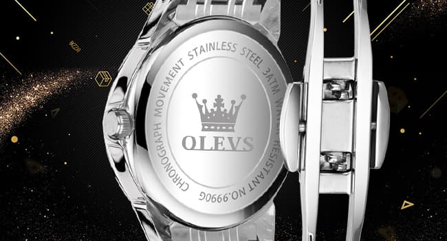 OLEVS Mens Silver Watches Luxury Waterproof Silver Watch for Men Analog Quartz Stainless Steel Men's Dress Watches Classic Casual Wrist Watch Large Face with Date Relojes para Hombres