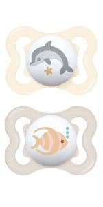 MAM Original Matte Baby Pacifiers, Binky for Boys 0-6 Months, BPA-Free Silicone Nipple, Easy to Clean, Best for Newborn Babies, Developed with Medical Experts, 2 Count Binkies with Sterilizer Case