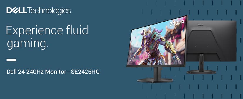 Dell 24 240Hz Gaming Monitor - SE2426HG - 23.8-inch FHD (1920x1080) 240Hz Display, in-Plane Switching (IPS) Technology, AMD FreeSync™ Premium, TÜV 3-Star, 2X HDMI, DisplayPort 1.4, Tilt