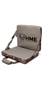 HME Durable Portable Compact Comfortable Weather-Resistant Versatile Hunting Folding Seat Foam Cushion with Adjustable Straps and Storage Pocket