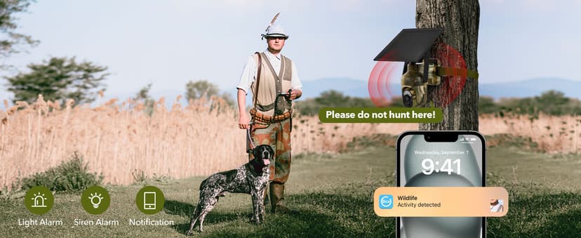 4G LTE Cellular Trail Cameras 2K 360° View Live Streaming Game Camera Built-in SIM Card with Motion Activated Color Night Vision Remote Phone Access Solar Powered Trail Camera IP65 Waterproof 2 Pack