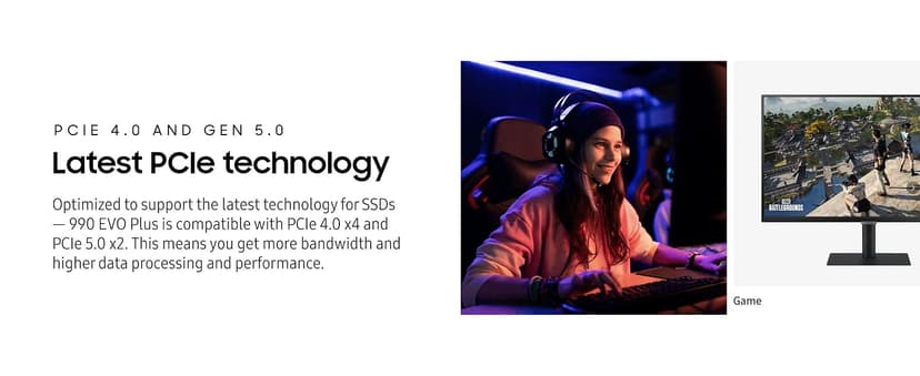 Samsung 990 EVO Plus SSD 2TB, PCIe Gen 4x4, Gen 5x2 M.2 2280, Speeds Up-to 7,250 MB/s, Upgrade Storage for PC/Laptops, HMB Technology and Intelligent Turbowrite 2.0, (MZ-V9S2T0B/AM)