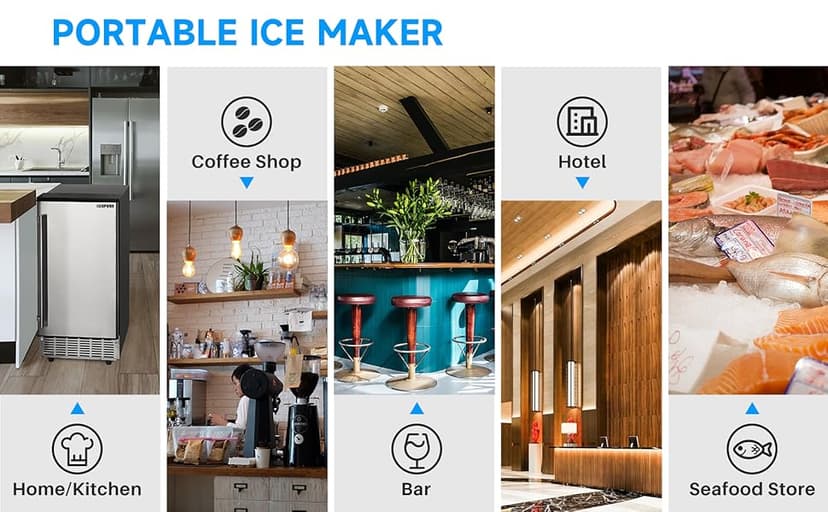 ICEPURE 15" Under Counter Ice Maker with Drain Pump, 90lbs/24H, Self-Cleaning, Smart Reminder, 24H Timer, ETL FCC, Built-in or Freestanding for Residential and Commercial, Stainless Steel