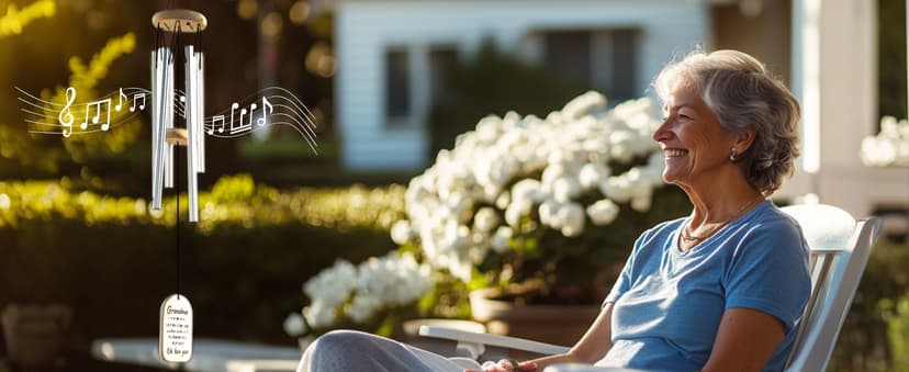 Gifts for Grandma, Grandma Birthday Gifts, Grandma Wind Chimes, Best Christmas Mothers Day Thanksgiving Present for Grandmother, Nana, Granny, 25.5 inches, Silver