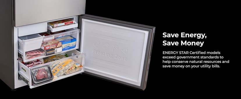 Kenmore 31" Bottom Freezer Refrigerator, Counter Depth - Ice Maker, Adjustable Shelving, Crisper Drawers, ENERGY STAR Certified, 17.8 cu. ft. Capacity, Fingerprint Resistant Stainless Steel