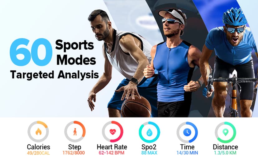 aeac Smart Watch for Men Women Android iPhone, Alexa Built-in Fitness Watch with 1.8" LCD Screen & Bluetooth Call (Make/Answer), Heart Rate/SpO2/Sleep Monitor, 100 Sports, IP68 Waterproof Smartwatch