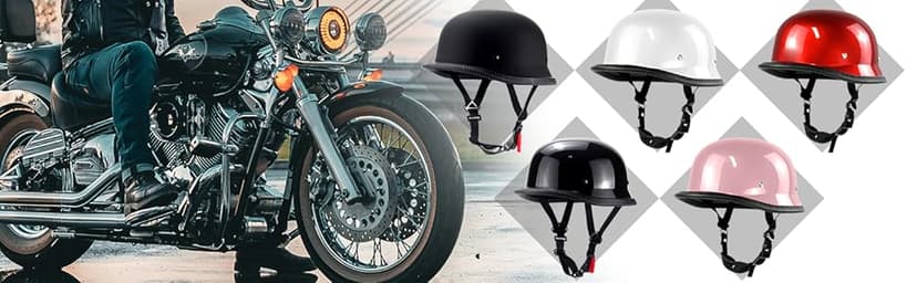 German Style Motorcycle Helmet,Adult Half Helmet Open Face DOT Approved, Motorcycle Cruiser Scooter Cool Helmet