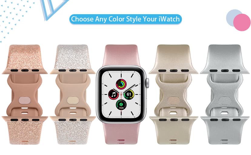 Meliya Band for Apple Watch Series 8 SE 7 6 5 4 3 2 1 45/41/40/44/38/42mm Women Men Soft Replacement Silicone Band for iWatch