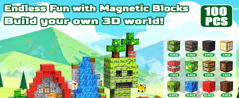 0.8in Sensory Stacking Toys for STEM Constructions, Boys Girls Birthday Gifts Ages 4 5 6 7 8-12 Year Kids Magnetic Blocks, 100PCS Building Cubes, Boys Kids Gifts Toys B0FXM2HJCB