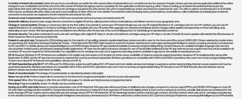 HP OfficeJet Pro 8125e Wireless All-in-One Color Inkjet Printer, Print, scan, Copy, ADF, Duplex Printing Best-for-Home Office, 3 Month Instant Ink Trial Included, AI-Enabled (405T6A)