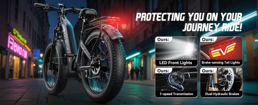 Dual Motor Ebike, 3000W Electric Bike for Adults, 52V 20Ah 26" Fat Tire Fast Ebike Max 38 Mph, up to 90 Miles, Off-Road Mountain E-Bike for Men Women, Step-Through Design