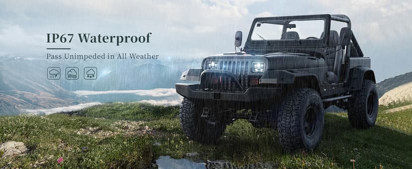HWSTAR Pair 180W 1000% Bright H6054 5x7 7x6 Led Headlights Compatible with Jeep Cherokee XJ Wrangler YJ DOT Anti-glare DRL Turn Signal Hi/Low Sealed Beam Ford Chevy GMC Toyota Nissan Dodge etc Black