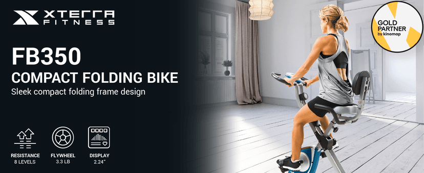 XTERRA Fitness Folding Exercise Bike, 225 LB Weight Capacity