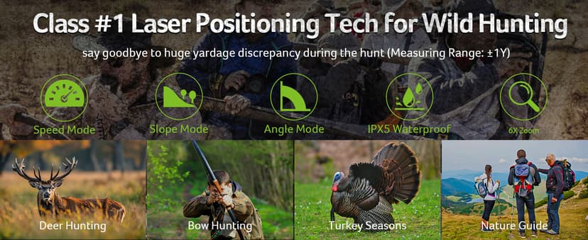 Acer Gadget Golf Rangefinder with Slope - 800/1200Yards Range Finder for Hunting, 6X Magnification with Flag Pole Locking Vibration, Rechargeable Battery with Magnet Stripe, Golf Accessories for Men