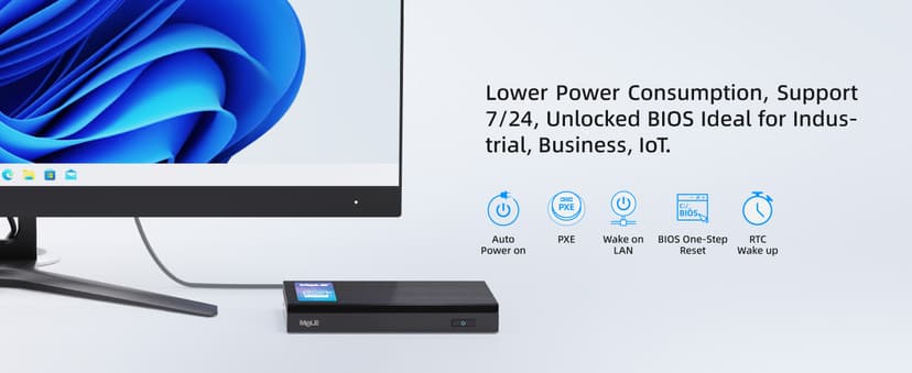 MeLE Quieter4C N150 Fanless Mini PC with Win-11-Pro,16GB RAM LPDDR5 512GB SSD Micro Desktop Computer,Dual HDMI,Support 4K Triple Display USB3.2x3,USB-C,WiFi BT5.1,Small Portable PC Industrial Business