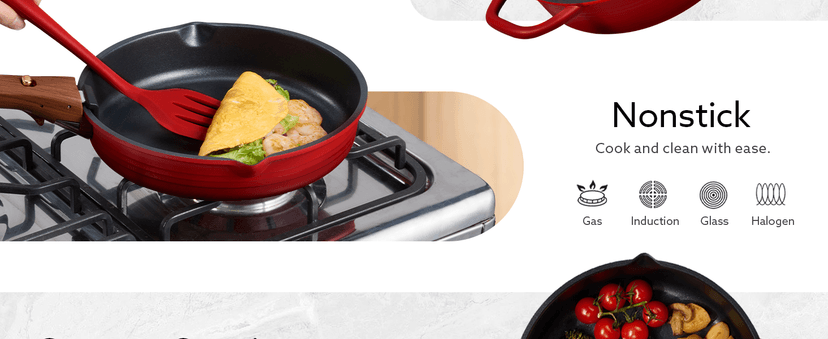 Non-Stick, Non-Toxic, Induction Compatible, Dishwasher & Oven Safe, Space Saving, Camping Cooking, House Warming Gift, Red CAROTE 20pcs Titanium Cookware Set, Detachable Handle Pots and Pans Set B0G6DTV7NG