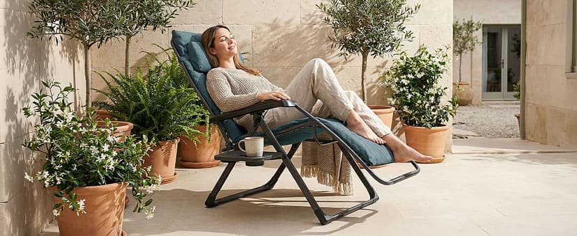 EVER ADVANCED Thick Padded Zero Gravity Chair, Oversized Reclining Lounge Chair with Adjustable Headrest & Cup Holder, Heavy Duty Support 350 lbs, Foldable for Camping, Lawn, Outdoor & Indoor, Green