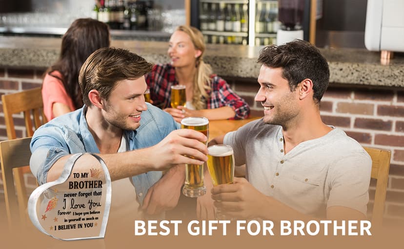 Gifts for Brother, Brother Birthday Gifts, Brothers Acrylic Keepsake, Fathers Day Birthday Christmas Gifts for Brothers from Sister, Encouraging Sign