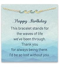STORYJEWELLERY Birthday Gifts for Women, Gifts for Sister Mom Daughter and Friend, 30th 40th 50th 60th Birthday Gifts for Women, Wave Bracelet for Sister Mom and Daughter, Retirement Gift for Woman